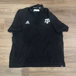 adidas Black Texas A&M Short Sleeve Quarter-Zip Pullover